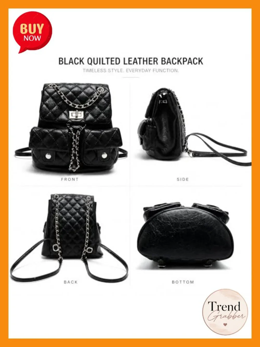 Quilted Mini Backpack Purse for Women Small PU Leather Fashion Backpack with